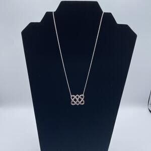 Vintage Sterling Silver 925 Celtic Heart Knot Necklace